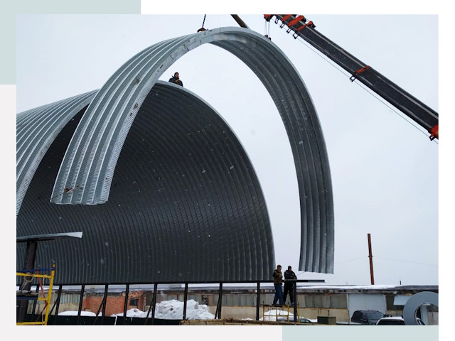 Полукруглые ангары в Бийске